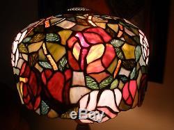 Vintage Tiffany Style Stained Glass Floral 14 Lamp Shade For Table Lamp