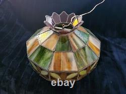 Vintage Tiffany Style Stained Glass Hanging Lamp Shade
