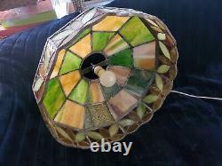 Vintage Tiffany Style Stained Glass Hanging Lamp Shade