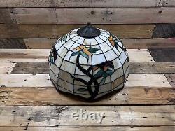 Vintage Tiffany Style Stained Glass Lamp Shade 10 High, 15 3/4 Wide