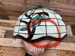 Vintage Tiffany Style Stained Glass Lamp Shade 10 High, 15 3/4 Wide