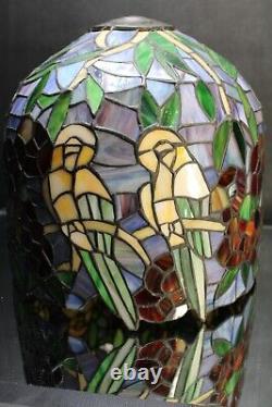 Vintage Tiffany Style-Stained Glass Lamp Shade 12 Diameter Rare Shape