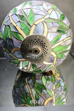 Vintage Tiffany Style-Stained Glass Lamp Shade 12 Diameter Rare Shape