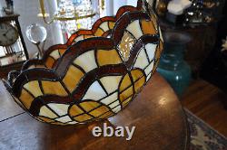Vintage Tiffany Style Stained Glass Lamp Shade Large 20 Leaded Slag Glass Big