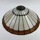 Vintage Tiffany Style Stained Glass Lamp Shade Mid Century 18x6 Shade Only