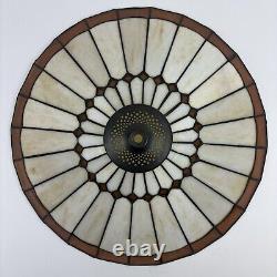 Vintage Tiffany Style Stained Glass Lamp Shade Mid Century 18x6 Shade Only