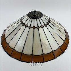 Vintage Tiffany Style Stained Glass Lamp Shade Mid Century 18x6 Shade Only