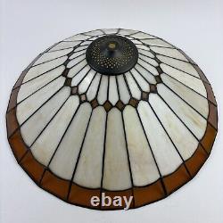 Vintage Tiffany Style Stained Glass Lamp Shade Mid Century 18x6 Shade Only