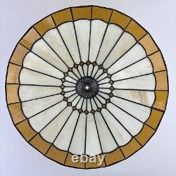 Vintage Tiffany Style Stained Glass Lamp Shade Mid Century 18x6 Shade Only