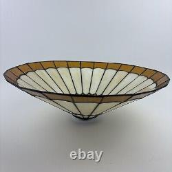 Vintage Tiffany Style Stained Glass Lamp Shade Mid Century 18x6 Shade Only