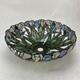 Vintage Tiffany-style Stained Glass Lampshade Blue Green White 14.5 In