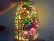 Vintage Tiffany Style Stained Glass Large Bell Lamp Shade (h 15-1/2)