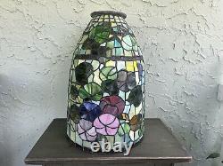 Vintage Tiffany Style Stained Glass Large Bell Lamp Shade (H 15-1/2)