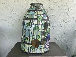 Vintage Tiffany Style Stained Glass Large Bell Lamp Shade (H 15-1/2)