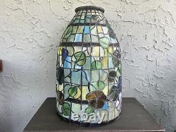 Vintage Tiffany Style Stained Glass Large Bell Lamp Shade (H 15-1/2)