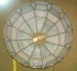 Vintage Tiffany Style Stained Glass Round Light Lamp Shade 15×15×12 Nice