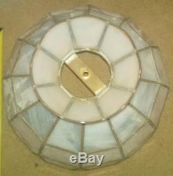 Vintage Tiffany Style Stained Glass Round Light Lamp Shade 15×15×12 Nice