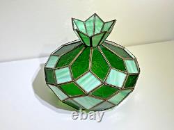 Vintage Tiffany Style Two-Tone Green Classic Lampshade 16 W x 15 H NO Lamp