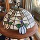 Vintage Tiffany Styles Stained Glass Lamp Shade 7 High, 12 Wide 6 Glass? Gems