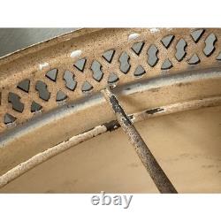 Vintage Tole Metal Lamp Shade black Gold floral painted READ