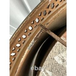 Vintage Tole Metal Lamp Shade black Gold floral painted READ