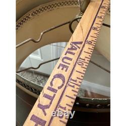 Vintage Tole Metal Lamp Shade black Gold floral painted READ