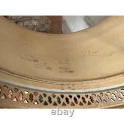 Vintage Tole Metal Lamp Shade black Gold floral painted READ