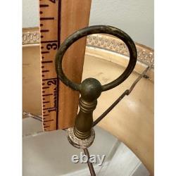 Vintage Tole Metal Lamp Shade black Gold floral painted READ