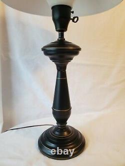 Vintage Toleware Torchiere Table Lamp with Metal Shade SUPER NICE