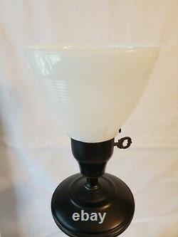 Vintage Toleware Torchiere Table Lamp with Metal Shade SUPER NICE