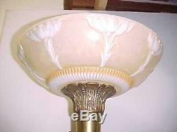 Vintage Torchiere Floor Lamp Shade, Thick Glass Type 16in