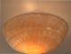Vintage Torchiere Floor Lamp Shadegold Lusterall Around Fan And Leaf Design