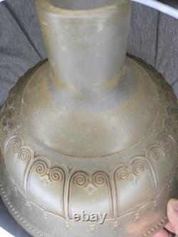 Vintage Torchiere Floor vinrage torchiere frosted Glass Floral Art Nouveau