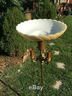 Vintage Torchiere Glass Lamp Shade Floor Lamp 62in 3 arm Lamp 3 way light