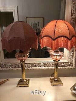 Vintage Traditional Downton Abbey Pink Silk Mix Lampshades 2 Available £80 Each