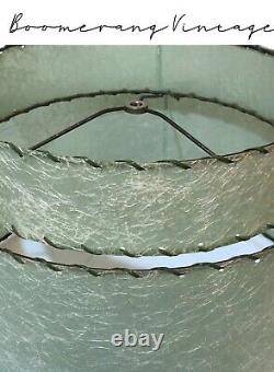 Vintage Two Tier Lamp Shade fiberglass green light 50s round mid century modern