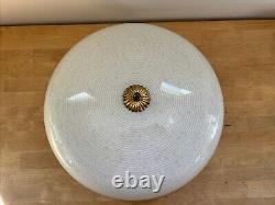 Vintage UFO Saucer Sputnik Ceiling Light Fixture Shade with Rings Space Age MCM