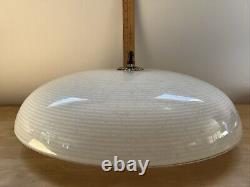 Vintage UFO Saucer Sputnik Ceiling Light Fixture Shade with Rings Space Age MCM