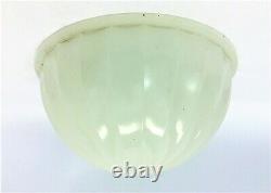 Vintage Used Ribbed Off White Glass Ceiling Lamp Shade Part Dobic 1231