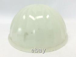 Vintage Used Ribbed Off White Glass Ceiling Lamp Shade Part Dobic 1231