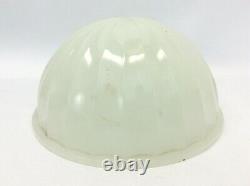 Vintage Used Ribbed Off White Glass Ceiling Lamp Shade Part Dobic 1231