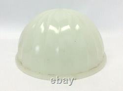 Vintage Used Ribbed Off White Glass Ceiling Lamp Shade Part Dobic 1231