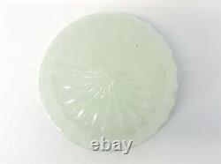 Vintage Used Ribbed Off White Glass Ceiling Lamp Shade Part Dobic 1231