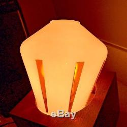 Vintage VTG Set of 5 Mid Century Modern Atomic Glass Light Lamp Shades Amber HTF