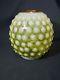 Vintage Vaseline Hobnail Opalescent Glass Globe Ball Shade Hall Lamp Shade 8in