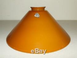 Vintage Vianne French Art Glass Amber Butterscotch Hurricane Student Lamp Shade