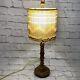 Vintage Victorian Art Deco Table Lamp Shade Gold Beaded Tassel