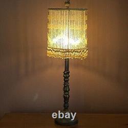 Vintage Victorian Art Deco table Lamp Shade Gold Beaded Tassel