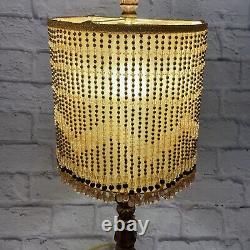 Vintage Victorian Art Deco table Lamp Shade Gold Beaded Tassel