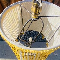 Vintage Victorian Art Deco table Lamp Shade Gold Beaded Tassel